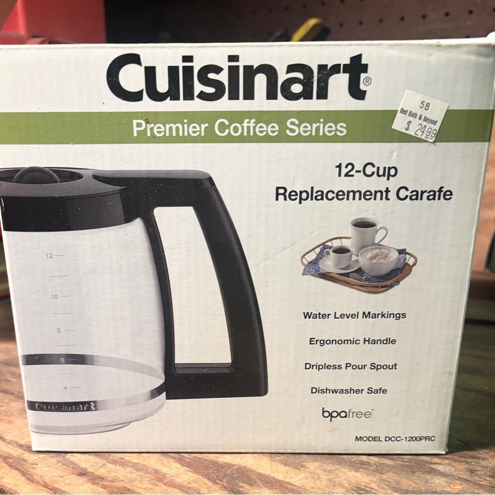 Cuisinart Black and Clear 12-Cup Replacement Carafe